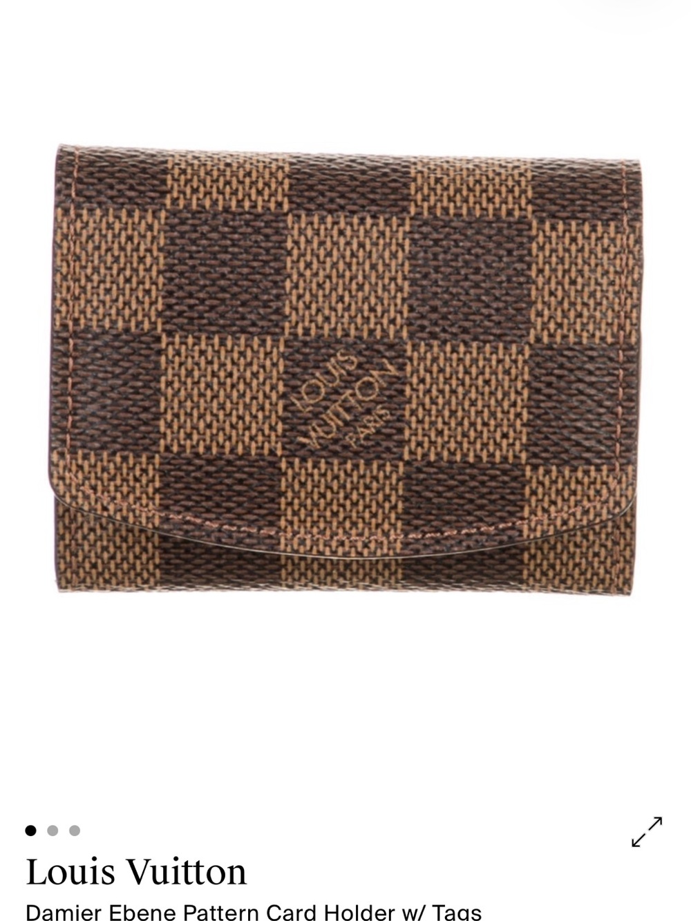 Louis Vuitton Damier Ebene Checkerboard Card Wallet in Brown